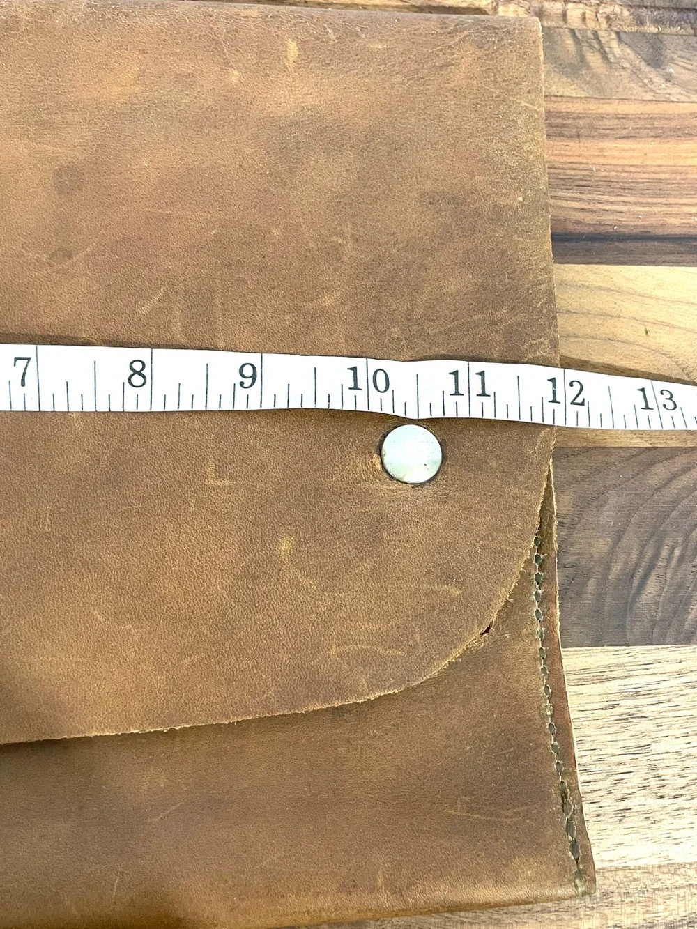 Brown Distressed Leather Clutch Bag Envelope Western Boho Minimalist Purse Case